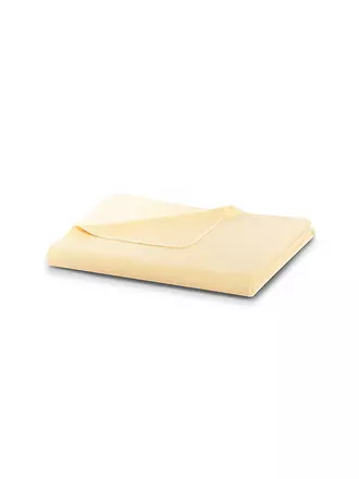 BIEDERLACK | Wohndecke Plaid 150x200cm OVERLOCK-STICH Pearl Yellow | 